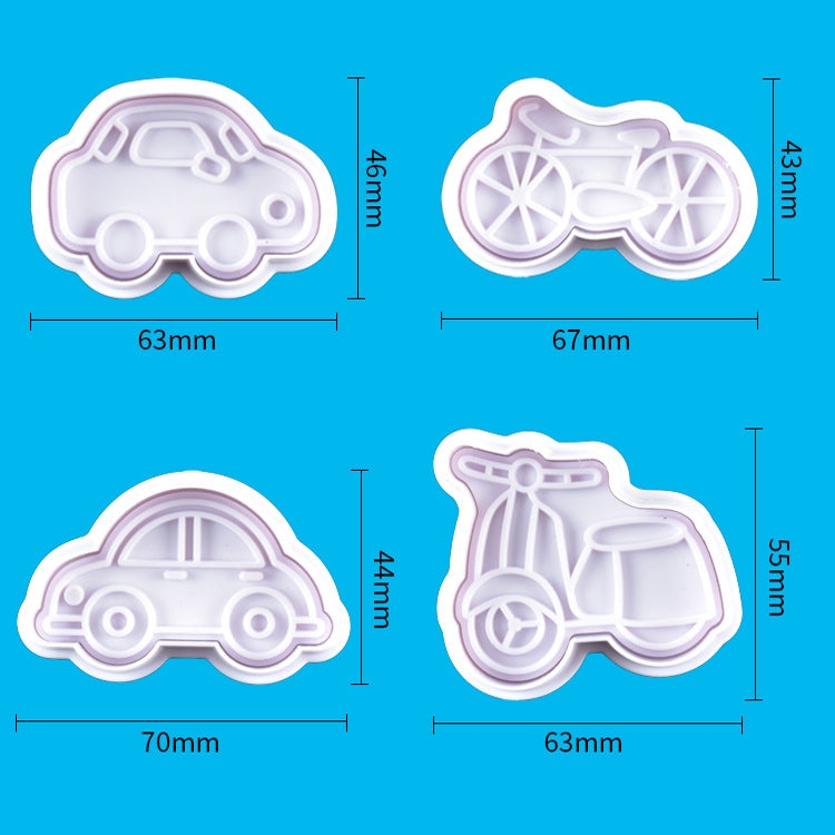 3 Sets Plastic Decorative Biscuit Mold Transportation Tool Series Biscuit Spring Mold(B) - Food Molds by buy2fix | Online Shopping UK | buy2fix
