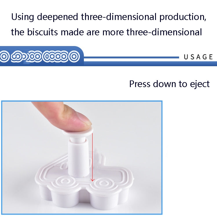 3 Sets Plastic Decorative Biscuit Mold Transportation Tool Series Biscuit Spring Mold(B) - Food Molds by buy2fix | Online Shopping UK | buy2fix