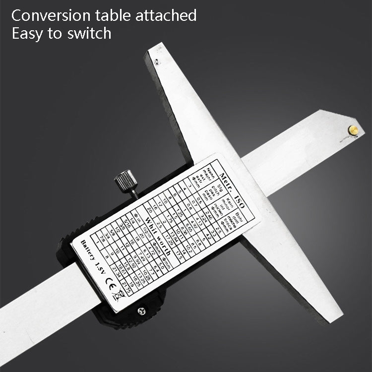 0-150mm Digital Display Depth Gauge Caliper Vernier Caliper Depth Measuring Ruler by buy2fix