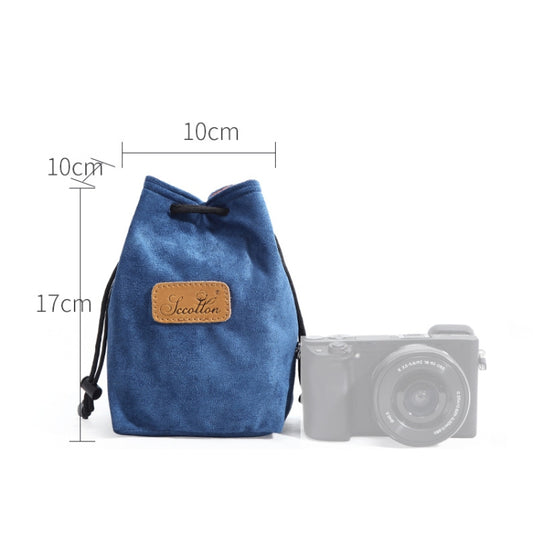 S.C.COTTON Liner Shockproof Digital Protection Portable SLR Lens Bag Micro Single Camera Bag Square Blue S by S.C.COTTON