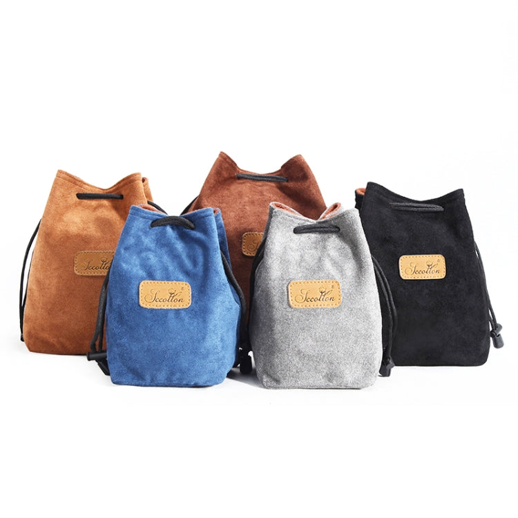 S.C.COTTON Liner Shockproof Digital Protection Portable SLR Lens Bag Micro Single Camera Bag Square Brown S by S.C.COTTON