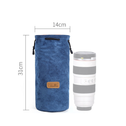 S.C.COTTON Liner Shockproof Digital Protection Portable SLR Lens Bag Micro Single Camera Bag Round Blue L by S.C.COTTON
