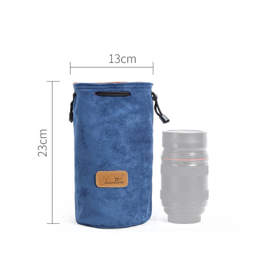 S.C.COTTON Liner Shockproof Digital Protection Portable SLR Lens Bag Micro Single Camera Bag Round Blue M by S.C.COTTON