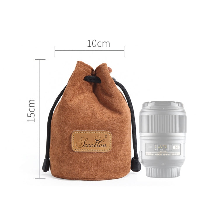 S.C.COTTON Liner Shockproof Digital Protection Portable SLR Lens Bag Micro Single Camera Bag Round Khaki S - Lens Bag by S.C.COTTON | Online Shopping UK | buy2fix
