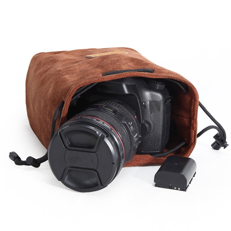S.C.COTTON Liner Shockproof Digital Protection Portable SLR Lens Bag Micro Single Camera Bag Round Khaki S - Lens Bag by S.C.COTTON | Online Shopping UK | buy2fix