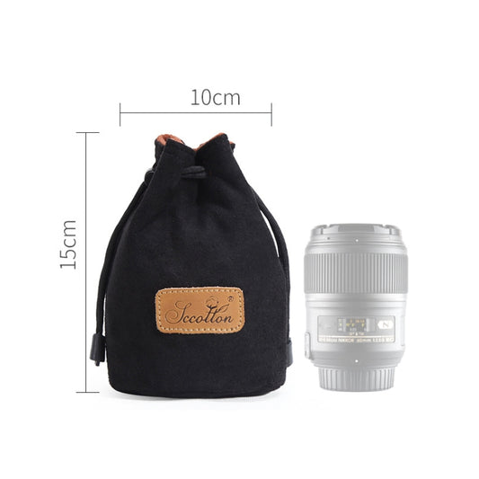 S.C.COTTON Liner Shockproof Digital Protection Portable SLR Lens Bag Micro Single Camera Bag Round Black S by S.C.COTTON