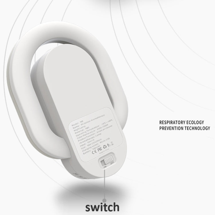 M8 PIR&Light Smart Dual Induction Night Light Negative Ion Air Purification Aromatherapy Night Light Corridor Light Reading Light - Sensor LED Lights by buy2fix | Online Shopping UK | buy2fix