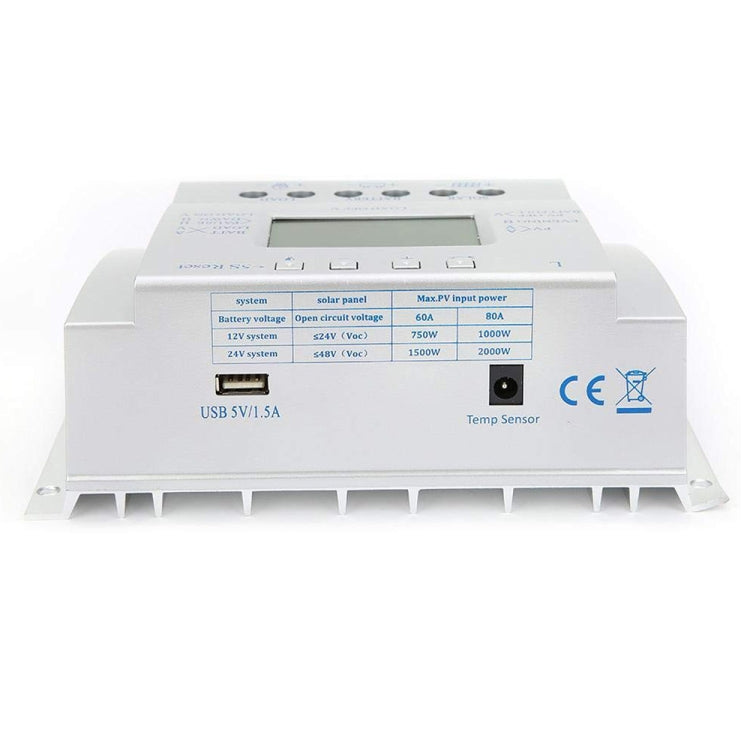 L60 12V/24V 60A Solar Controller Power Voltage Current LCD Display Solar Charge Controller - Others by buy2fix | Online Shopping UK | buy2fix