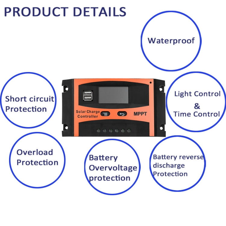 MPPT 12V/24V Automatic Identification Solar Controller With USB Output, Model: 40A - Others by buy2fix | Online Shopping UK | buy2fix