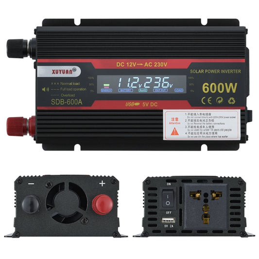 XUYUAN 600W Car Inverter LCD Display Converter, Specification: 12V to 220V by XUYUAN