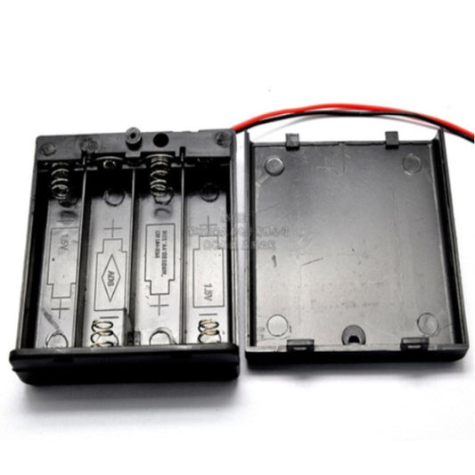 10 PCS AA Size Power Battery Storage Case Box Holder For 4 x AA Batteries with Cover & Switch - Battery Storage Box by buy2fix | Online Shopping UK | buy2fix