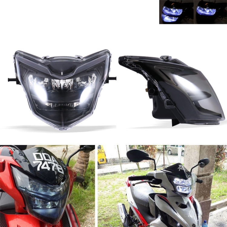 Motorcycle LED Retro Headlights LED Far Near Beam Lights For Yamaha LC135 V2-V6(Smoked Glass) by buy2fix