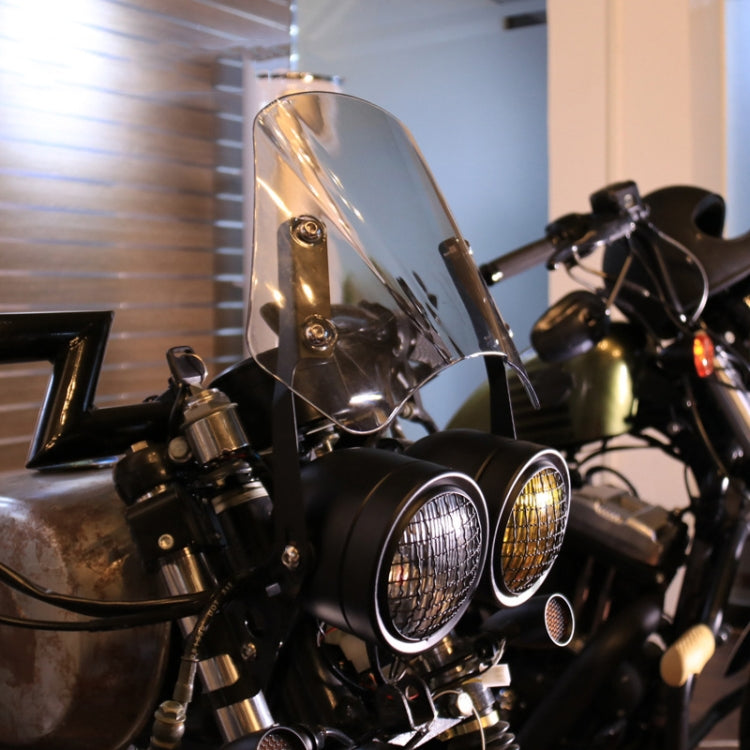 Motorcycle Retro Headlight CG125 Metal Universal Headlight Retro Dual Lamp(Black) by buy2fix