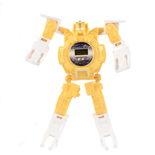 3 PCS Children Electronic Watch Cartoon Deformation Robot Toy Watch(Yellow) by buy2fix