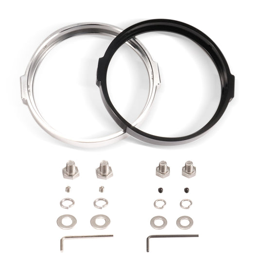 5.75 Inch Round Retro Headlight Ring Motorcycle Headlight Modification Parts(Black) by buy2fix