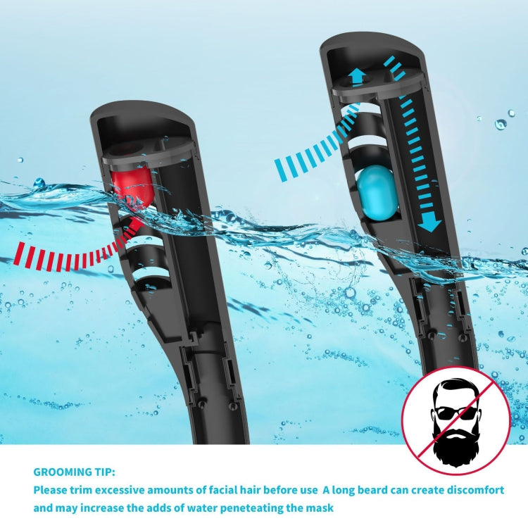 Snorkeling Mask Double Tube Silicone Full Dry Diving Mask Adult Swimming Mask Diving Goggles, Size: S/M(Black/Blue) - Diving Mask by buy2fix | Online Shopping UK | buy2fix