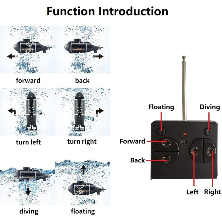 Children 2.4G Electric Six-Way Mini Submarine Model Boy Playing In Water Remote Control Boat Nuclear Submarine(Black) - RC Boats by buy2fix | Online Shopping UK | buy2fix