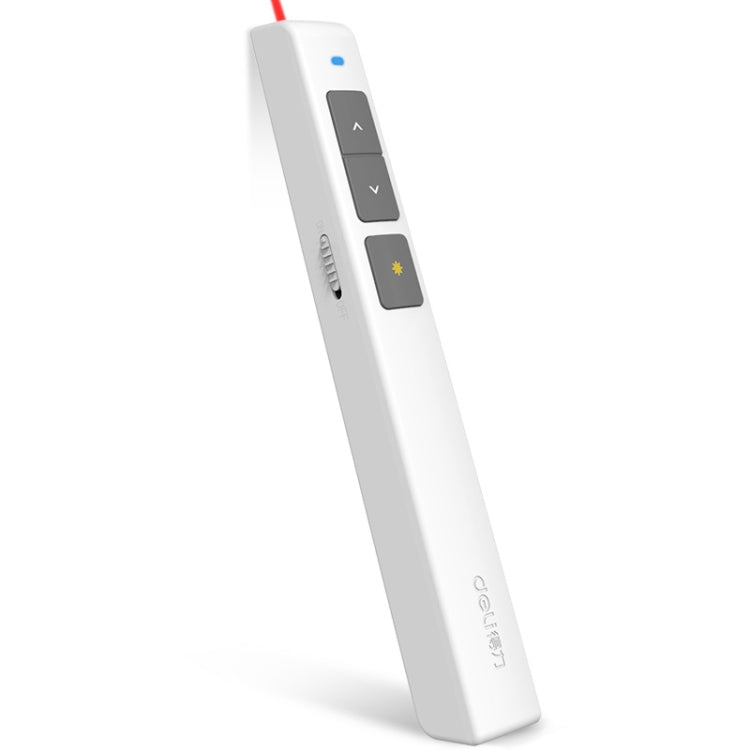 Deli 2.4GHz Laser Page Turning Pen Rechargeable Speech Projector Pen, Model: 2802PL (White) - by Deli | Online Shopping UK | buy2fix
