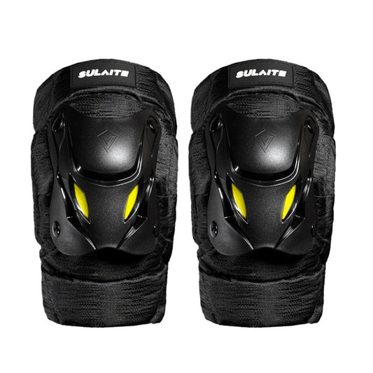 SULAITE Motorcycle Protector Rider Wind Warmth Protective Gear Riding Equipment, Colour: Black Knee Pad+Elbow Pad by SULAITE