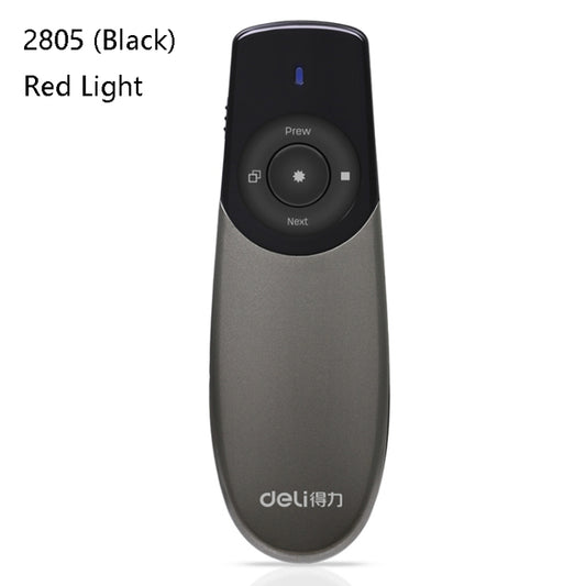 Deli 2.4GHz Laser Teaching Page Flip Pen Remote Play Pen with Flying Mouse, Model: 2805 (Black) Red Light by Deli