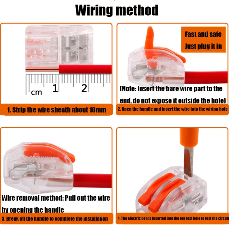 10 PCS VSE-412W Terminal Building Wiring Push-in Connector Quick Connection Terminal by buy2fix