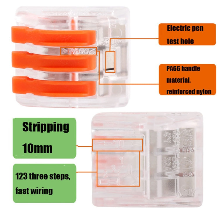 10 PCS VSE-413W Plastic Terminal Home Wiring Terminal Wire Connector - Connectors & Terminals by VSELE | Online Shopping UK | buy2fix
