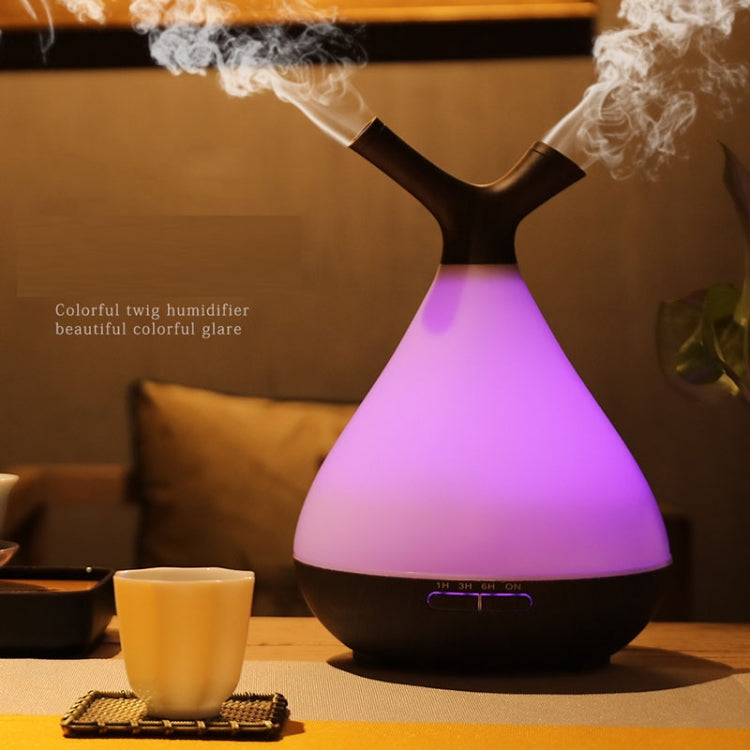 YCTA-008 Household Mute Small Wood Grain Colorful Light Aroma Diffuser Night Tree Air Humidifier, Product specifications: UK Plug(Light Wood Grain) - Air Purifiers & Accessories by buy2fix | Online Shopping UK | buy2fix