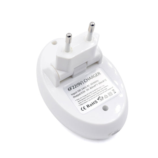 9V L-ion Rechargeable Battery 6F22 9V Lithium Batteries Charger(EU Plug) by buy2fix