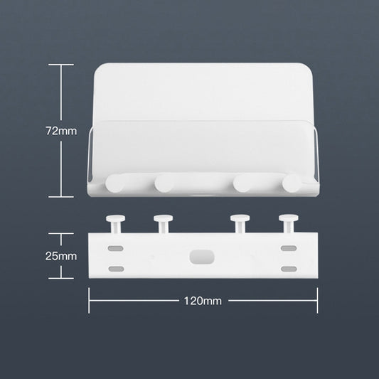 Free Punching Wall Phone Holder Wall-Mounted Charging Base Bracket(White) by buy2fix