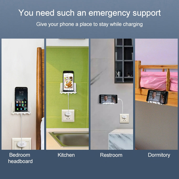 Free Punching Wall Phone Holder Wall-Mounted Charging Base Bracket(White) by buy2fix