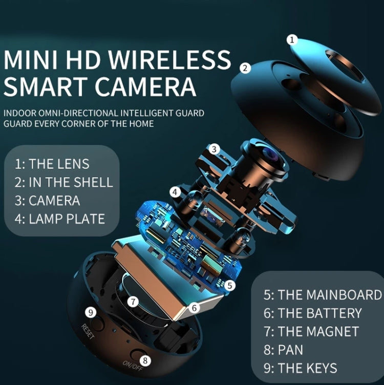 A12 Mini 1080P 5GHz Wireless WiFi Security Camera Night Vision Remote Home Small Surveillance Camera(Matte Black) - Mini Camera by buy2fix | Online Shopping UK | buy2fix