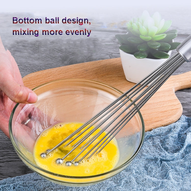 Manual Whisk Stainless Steel Glass Bead Egg Whisk Kitchen Household Hand-Held Baking Tools Type A 10 Inch by buy2fix