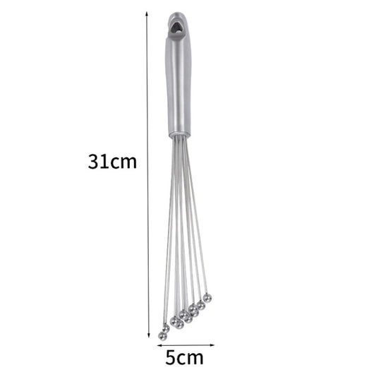 Manual Whisk Stainless Steel Glass Bead Egg Whisk Kitchen Household Hand-Held Baking Tools Type C 12 inch by buy2fix
