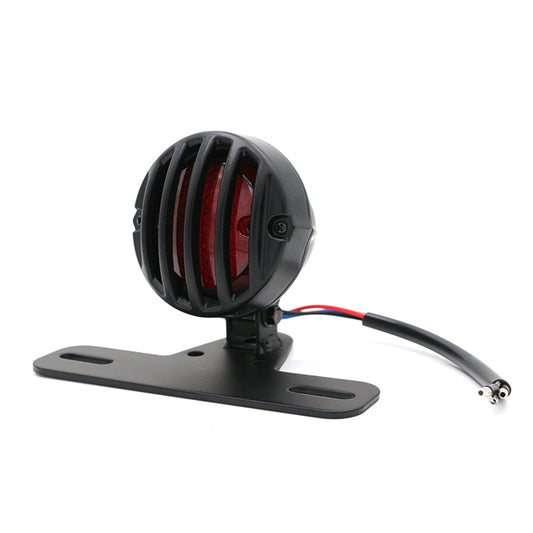 Universal Retro Waning Tail Light Motorcycle Modified Rear Tail Light Brake Light(Black) by buy2fix