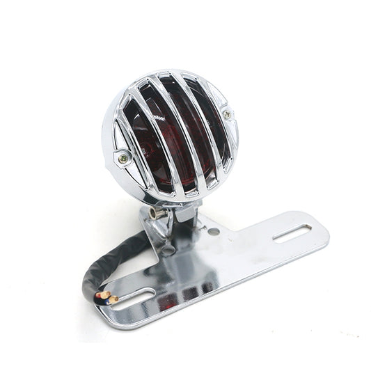 Universal Retro Waning Tail Light Motorcycle Modified Rear Tail Light Brake Light(Silver) by buy2fix