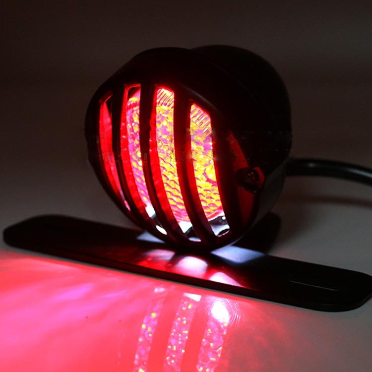 Universal Retro Waning Tail Light Motorcycle Modified Rear Tail Light Brake Light(Silver) by buy2fix