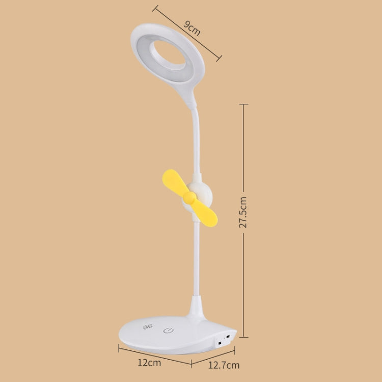 WS-8010 LED Fan Desk Lamp Bedside Desk USB Folding Desk Lamp, Colour: Ring - by buy2fix | Online Shopping UK | buy2fix