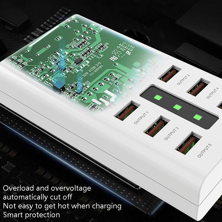 30W 2A Multi-Function 6-Port Charging Socket Universal Smart Phone And Tablet USB Charger(EU Plug) - Plug Adaptor by buy2fix | Online Shopping UK | buy2fix