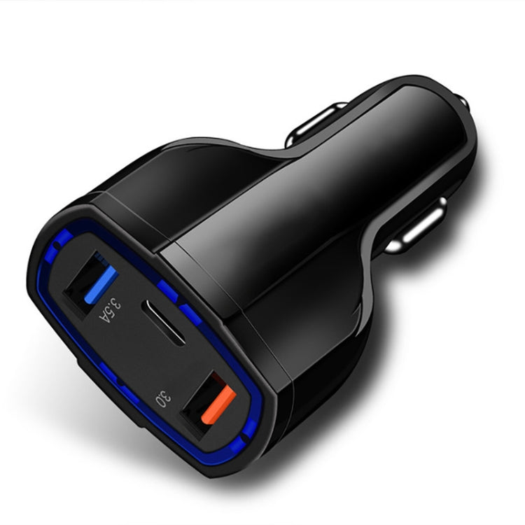 2 PCS QC3.0 Fast Charge Car Charger 3.5A Dual USB With Type-C Interface Output Car Charger(Black) - Car Charger by buy2fix | Online Shopping UK | buy2fix