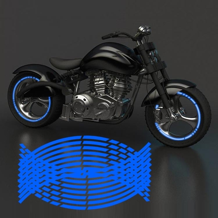 Motorcycle Rim Stickers Personality Wheels Modified Decals(Blue) by buy2fix