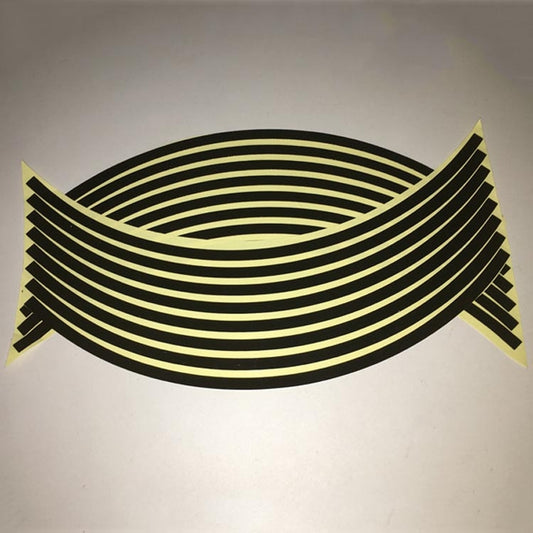 Motorcycle 18inch Wheel Stickers Modified Wheel Reflective Stickers(Black) by buy2fix