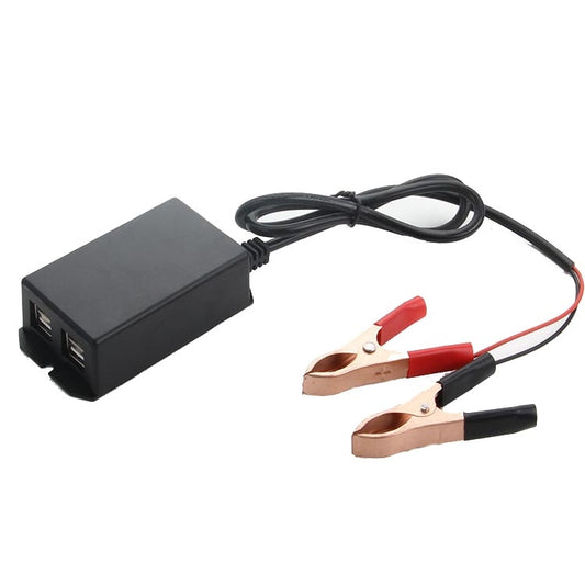 12/24V 4 USB Interface Motorcycle Car Mobile Phone Charger by buy2fix