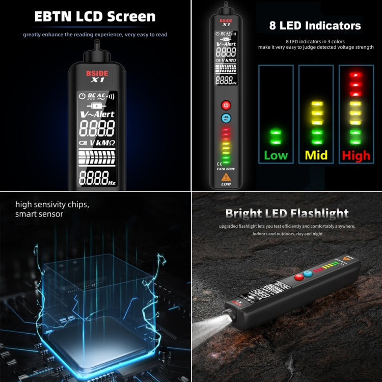 BSIDE X1 Smart Digital Multimeter Test Electric Pen Voltage Detector - Digital Multimeter by BSIDE | Online Shopping UK | buy2fix