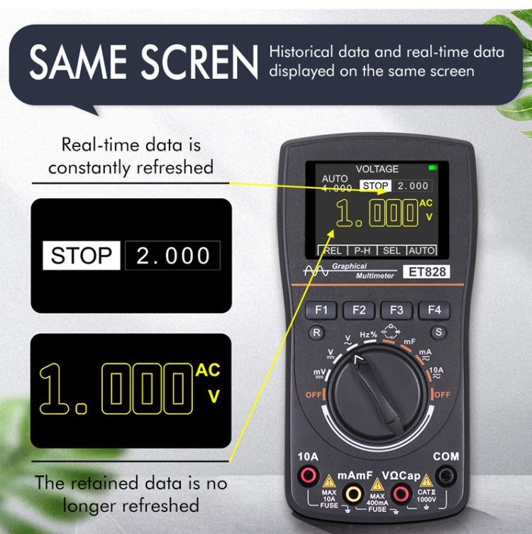 ET828 2 In 1 2 In 1 Oscilloscope Multimeter 2.4 Inch Color Screen Meter Digital Resistance Frequency Tester 1MHz 2.5Msps Meter - Digital Multimeter by buy2fix | Online Shopping UK | buy2fix
