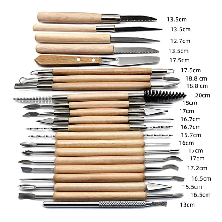 30 In 1 Wooden Pottery Clay Tools Multi-Function Clay Sculpture Tools by buy2fix