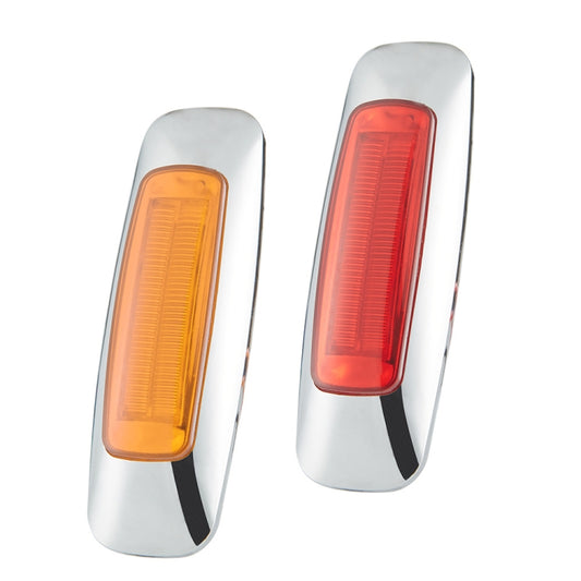 2 PCS 12/24V 8 LEDs Explosion Lightning Plating Edge Light Side Tail Light(Yellow) by buy2fix