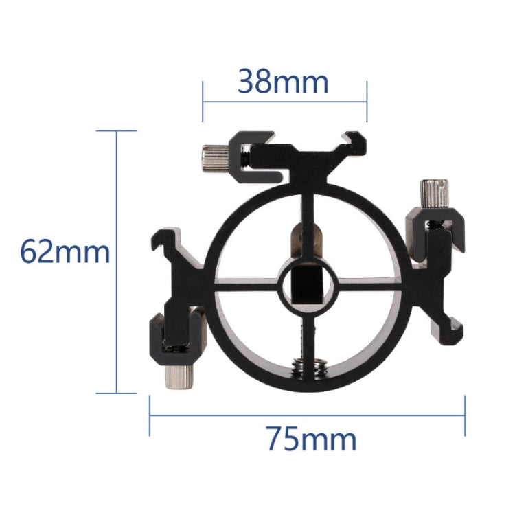 2 PCS Round Field 3 Triple Head Hot Shoe Mount Adapter Flash Holder Bracket Light Stand Holder - Other Accessories by buy2fix | Online Shopping UK | buy2fix