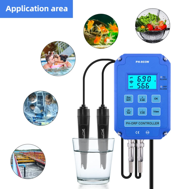 KL-803W Mobile Phone WIFI Monitoring Digital Acid-Base And Redox Controller Household PH Meter, EU Plug - PH & Moisture Meter by buy2fix | Online Shopping UK | buy2fix