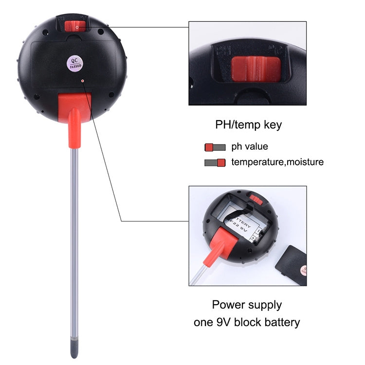 Five-In-One Soil Meter PH Humidity Temperature Photometry Detector PH Photometry Multifunctional Detector - PH & Moisture Meter by buy2fix | Online Shopping UK | buy2fix