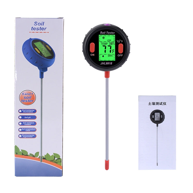 Five-In-One Soil Meter PH Humidity Temperature Photometry Detector PH Photometry Multifunctional Detector - PH & Moisture Meter by buy2fix | Online Shopping UK | buy2fix